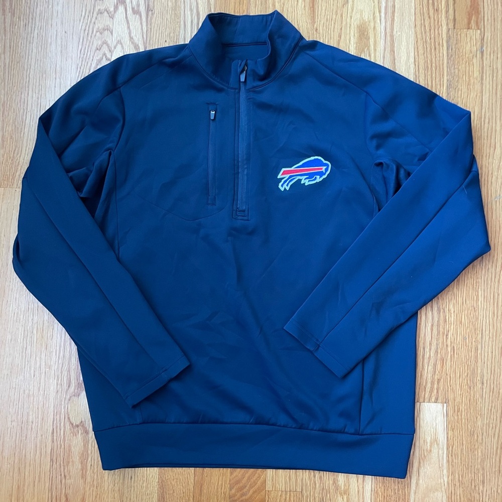 Buffalo Bills Antigua Navy Quartet Zip Pullover with Embroidered Logo